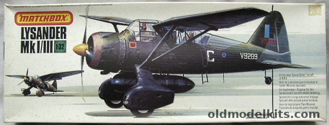 Matchbox 1/32 Westland Lysander Mk I/III - 357 (SD) Sq 'C' (Special) Flight SEAC Burma 1944 / 16 (A/C) Sq Odiham 1939 / 161 Sq (Special Duties) Tempsford Late 1942, PK504 plastic model kit